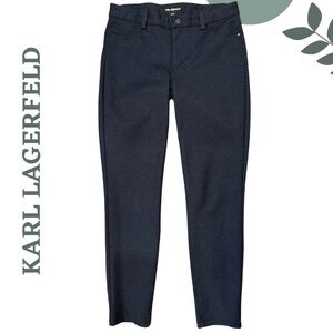 Karl Lagerfeld Paris Navy Slim Leg Herringbone Pants | Size 8
